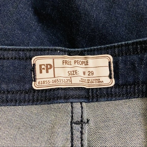 Free People  Denim Biker Short Blue Raw Hem Size 29 - Picture 5 of 8